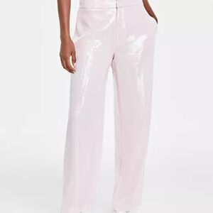 Elegant Pink Sequin Women's Pants